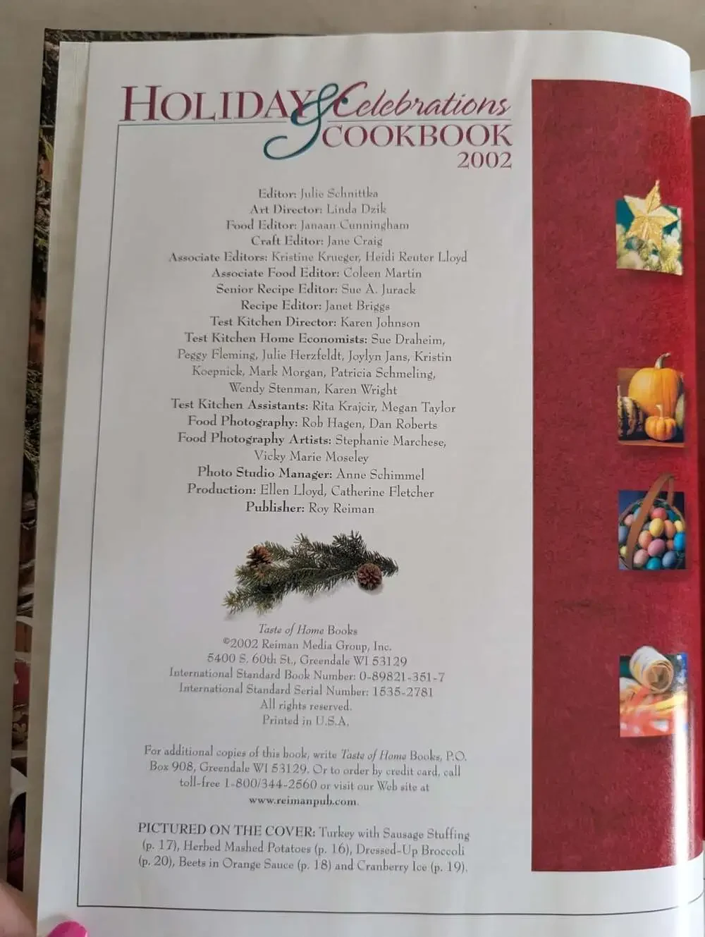 Taste of Home's Holiday and Celebrations Cookbook 2002 by Julie Schnittka